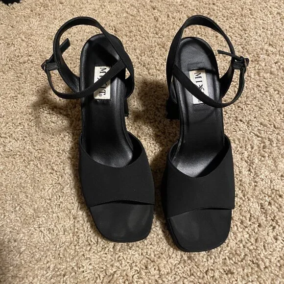Mix It Black Platform Sandals Size 6 1/2 - Picture 10 of 11